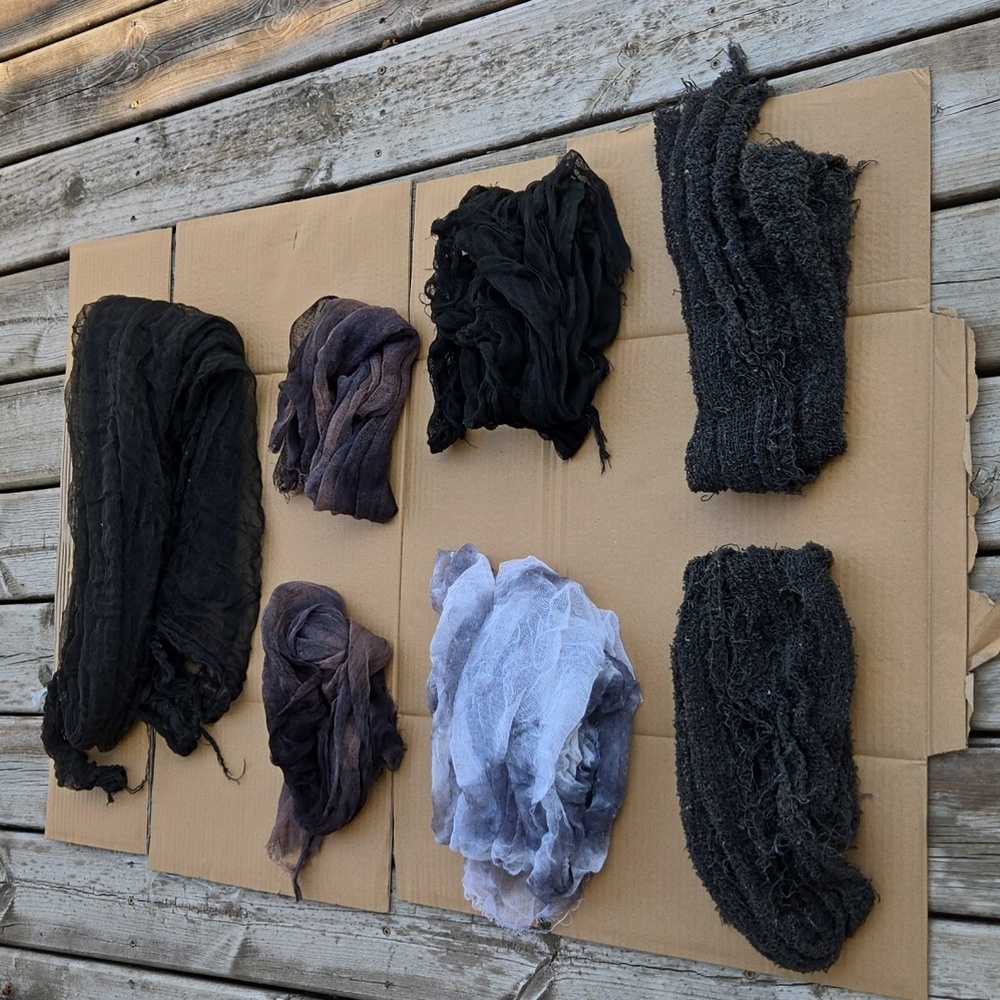 Set Of 7 Halloween Gauze-Like Fabric